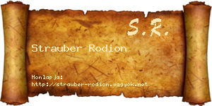 Strauber Rodion névjegykártya
